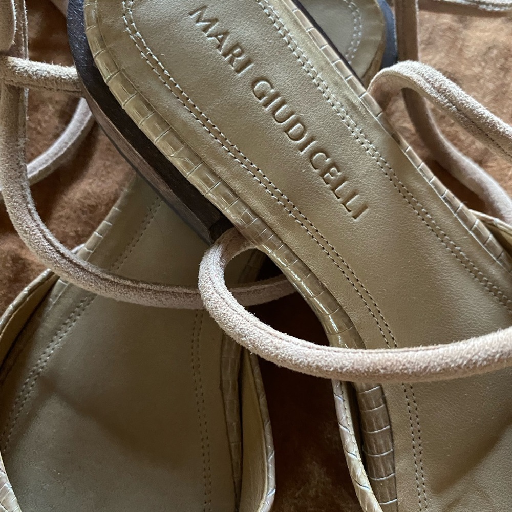 Mari Guidicelli ankle wrapped slip on flats